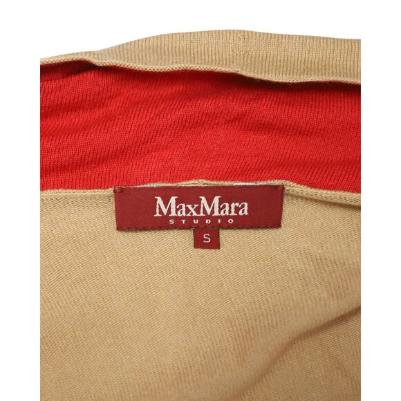 Maxmara Long Knitted Cardigan in Beige Silk - Picture 5 of 6
